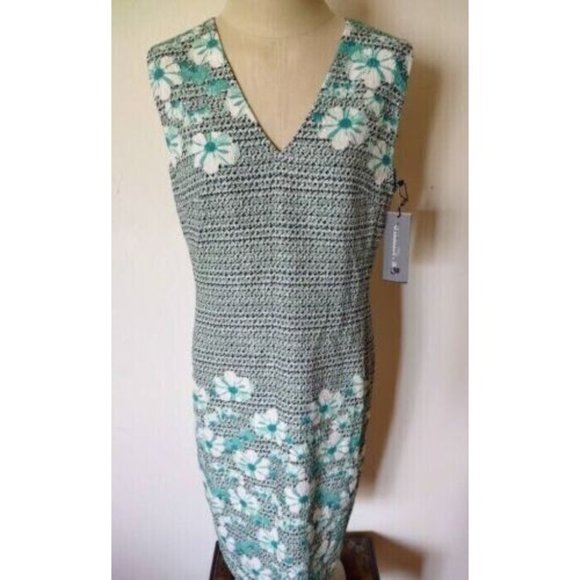 Karl Lagerfeld Dresses & Skirts - NEW KARL LAGERFELD Size 10 Green Black Hawaiian Tropical Print Sundress